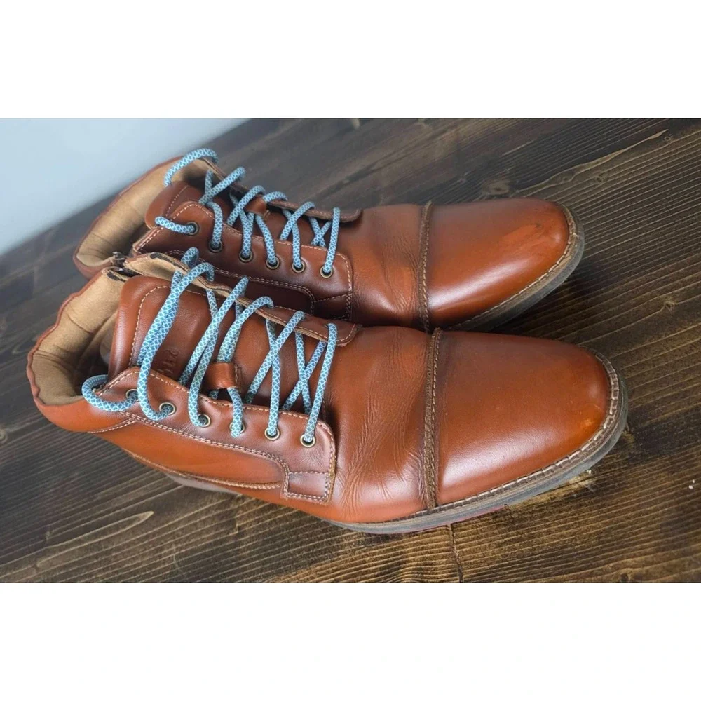 Arkbird Men's Boots Size 12 Brown Leather‎ Oxford Lace Up Casual Mid Top Shoes